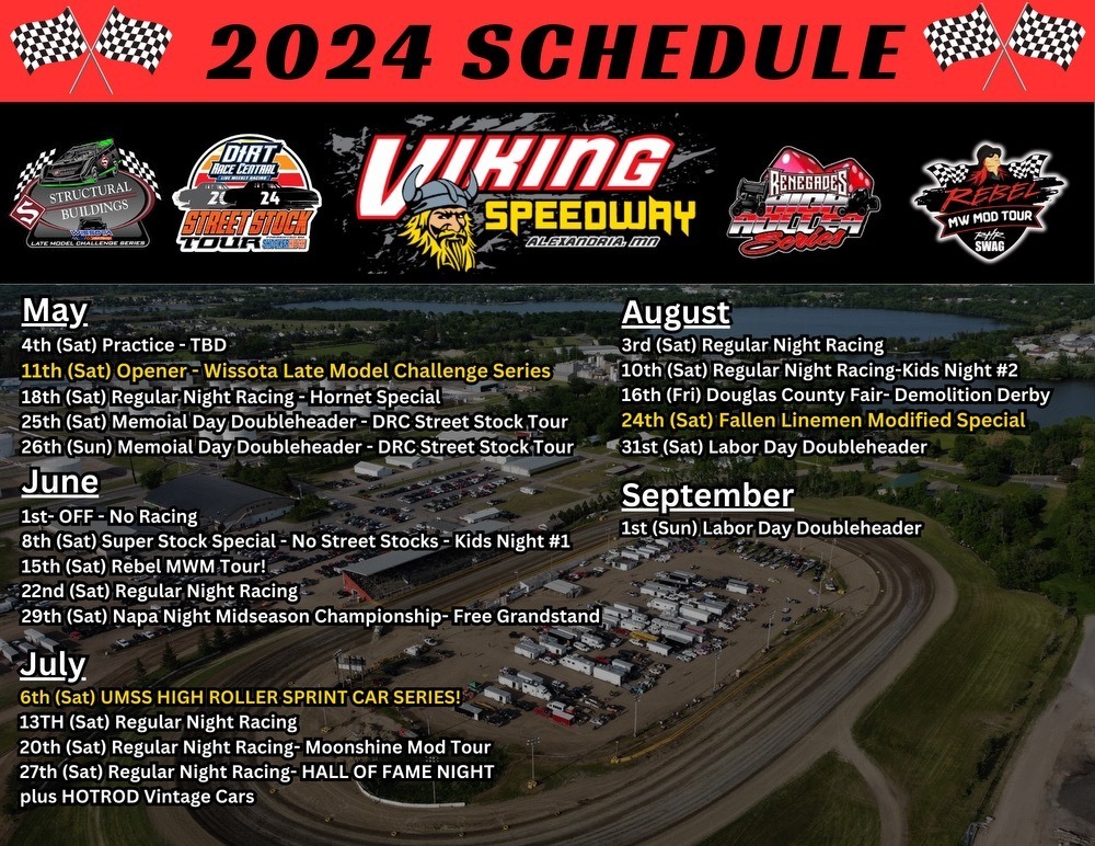 Viking Speedway 2024 Schedule - 1