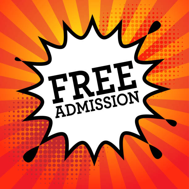 Comic book explosion with text Free Admission, vector illustration